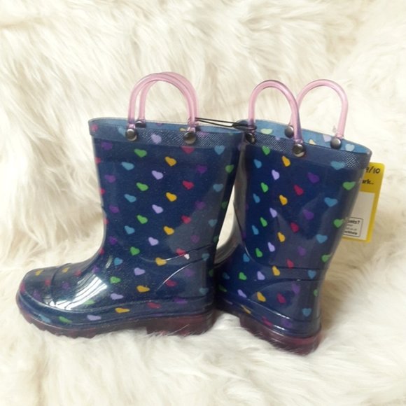 Kids Light-Up Rain/Snow Boots (Hearts) - Picture 3 of 6